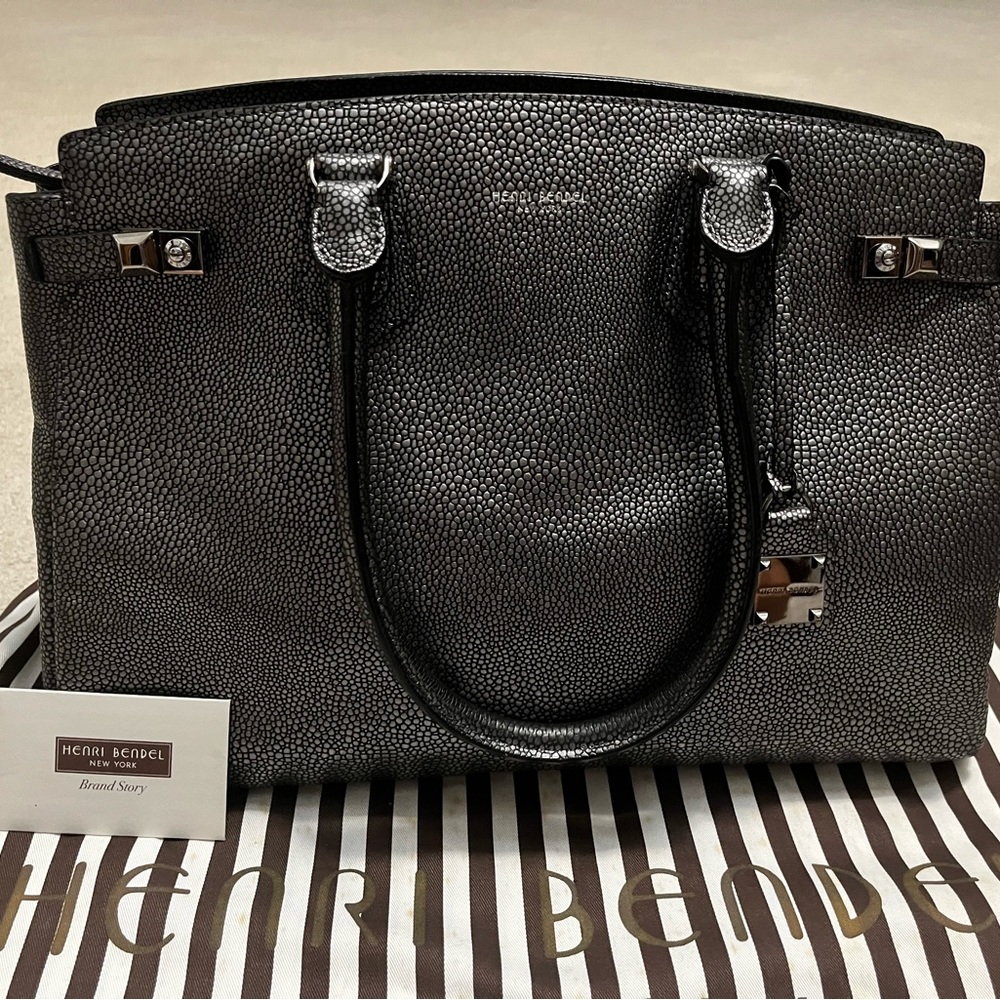 Henri Bendel stingray imprinted leather tote